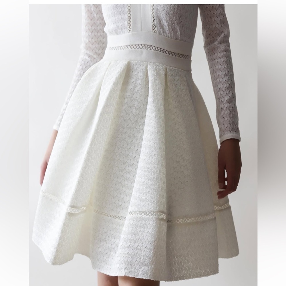 MAJE Rossignol white Fit-and-Flare Mini Dress size 1 or Small - Picture 4 of 16